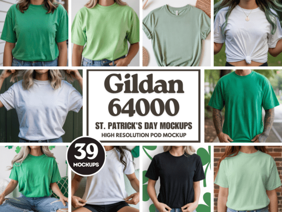 Download Gildan 64000 St. Patrick's Day Mockups - Premium Resources